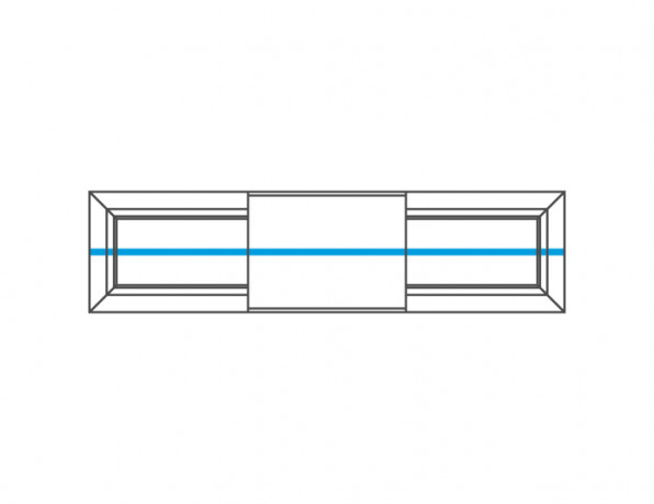 ROSSANO 2DS Wide Wall Glass-Fronted Cabinet MEBIN