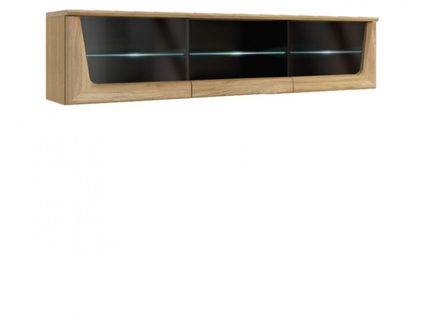 MAGANDA 2DS Wide Wall Glass-Fronted Cabinet MEBIN