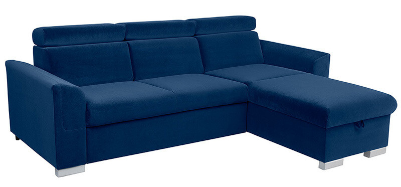 EVIA 2F BRW Corner Sofa Bed Blue Solo