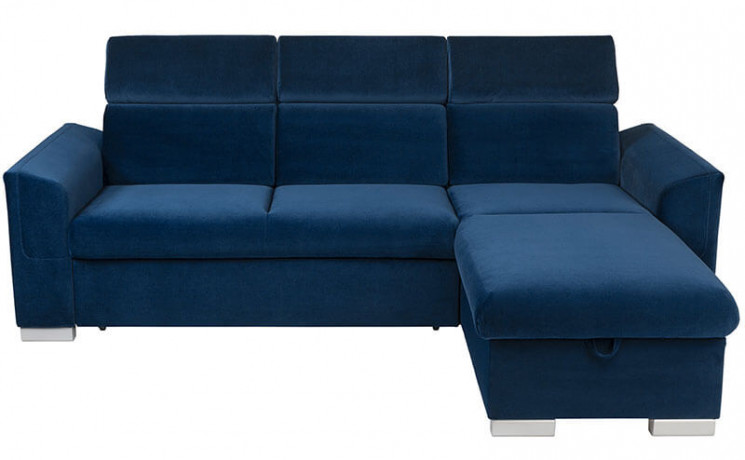 EVIA 2F BRW Corner Sofa Bed Blue Solo