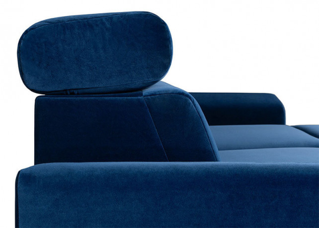 EVIA 2F BRW Corner Sofa Bed Blue Solo