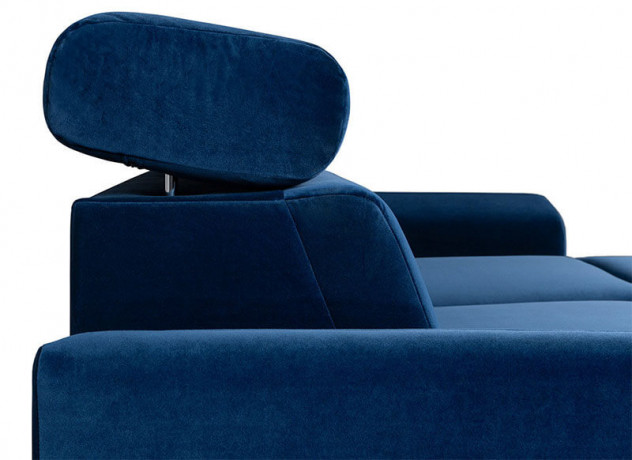 EVIA 2F BRW Corner Sofa Bed Blue Solo