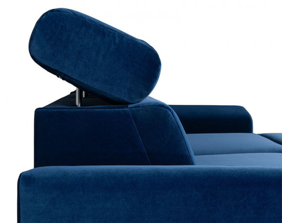 EVIA 2F BRW Corner Sofa Bed Blue Solo