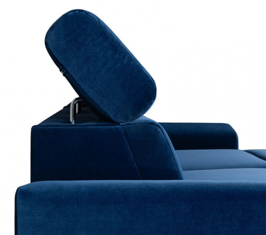 EVIA 2F BRW Corner Sofa Bed Blue Solo