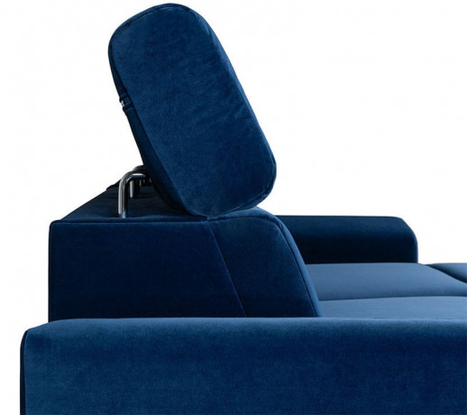 EVIA 2F BRW Corner Sofa Bed Blue Solo