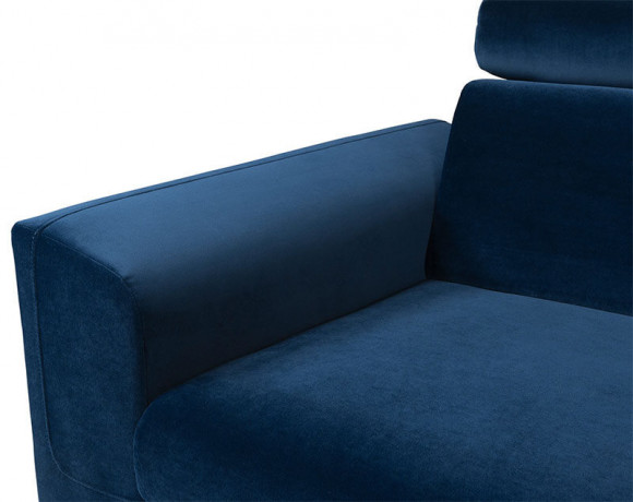 EVIA 2F BRW Corner Sofa Bed Blue Solo