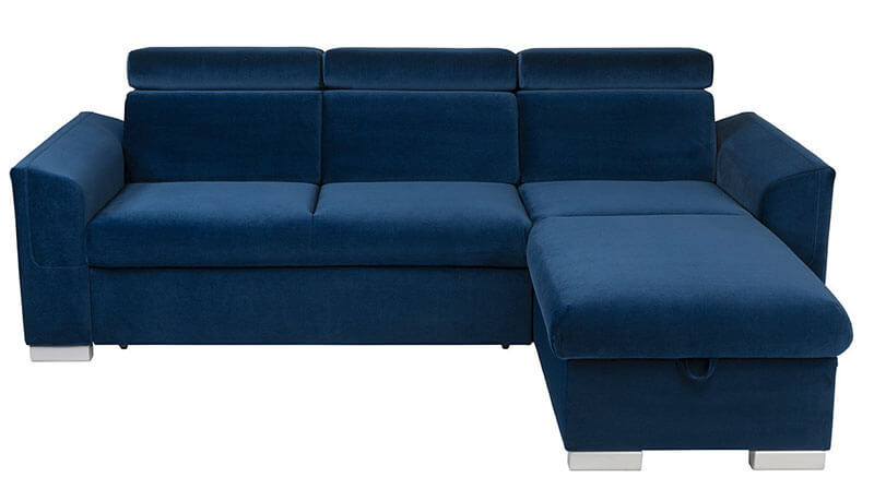 EVIA 2F BRW Corner Sofa Bed Blue Solo