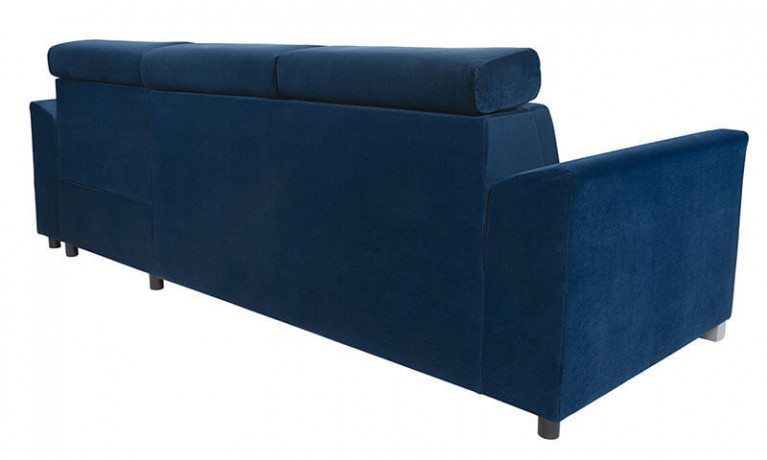 EVIA 2F BRW Corner Sofa Bed Blue Solo