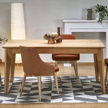 EDMONDO HALMAR Unfolded Rectangular Dining Table Natural Oak