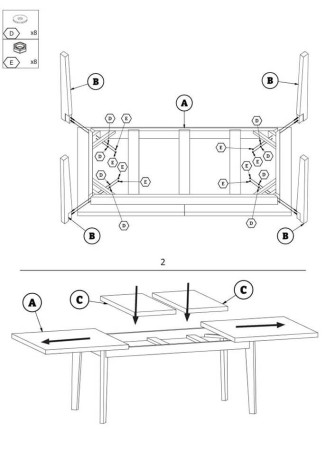 EDMONDO HALMAR Unfolded Rectangular Dining Table Natural Oak
