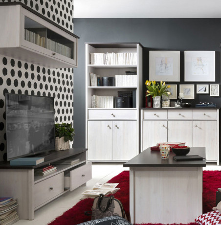 SFW1W PORTO BRW Wall Glass-Fronted Cabinet