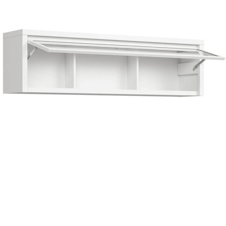 SFW1W/140 KASPIAN BRW (white) Wall Glass-Fronted Cabinet