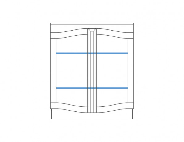 DIUNA 2DS Low Glass-Fronted Cabinet MEBIN