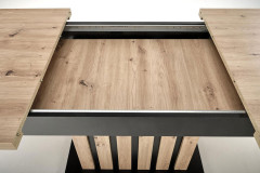 LAMELLO HALMAR Unfolded Rectangular Dining Table Artisan Oak / Black