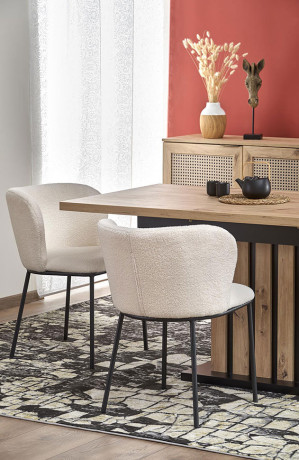 LAMELLO HALMAR Unfolded Rectangular Dining Table Artisan Oak / Black