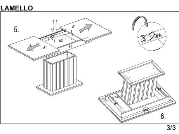 LAMELLO HALMAR Unfolded Rectangular Dining Table Artisan Oak / Black