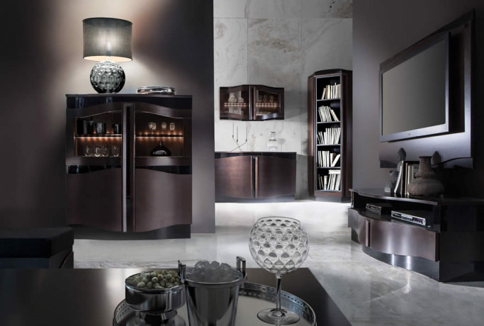 DIUNA 2DS2D Low Glass-Fronted Cabinet MEBIN