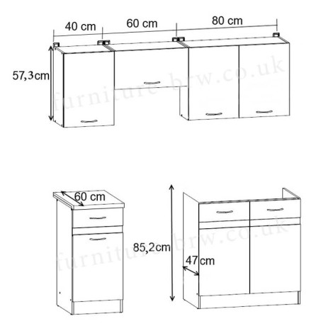 JUNONA LINE 180 ZBL Kitchen Set Sonoma