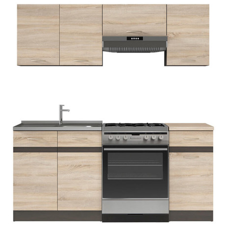 JUNONA LINE 180 ZBL Kitchen Set Sonoma