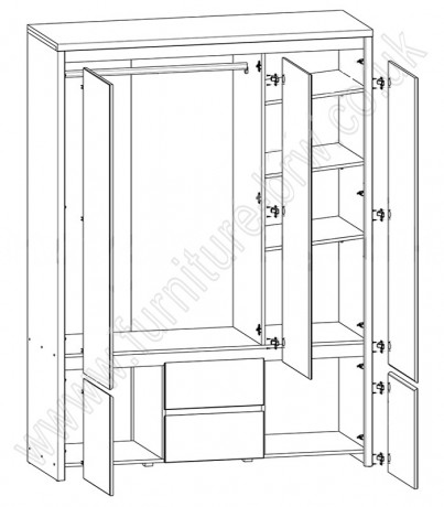 SZF5D2S KASPIAN BRW (white) Wardrobe