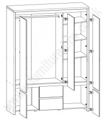 SZF5D2S KASPIAN BRW (white) Wardrobe