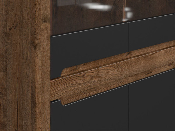 REG2W2D RUSO BRW Glass-Fronted Cabinet