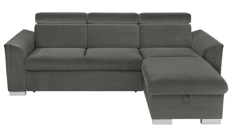 EVIA 2F BRW Corner Sofa Bed Grey Piano