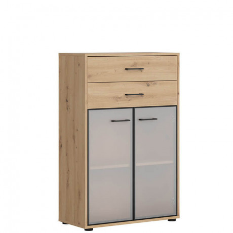 REG2W2S/120 SPACE OFFICE BRW Glass-Fronted Cabinet