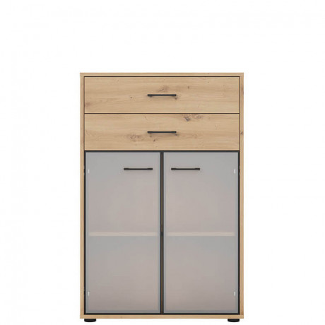 REG2W2S/120 SPACE OFFICE BRW Glass-Fronted Cabinet