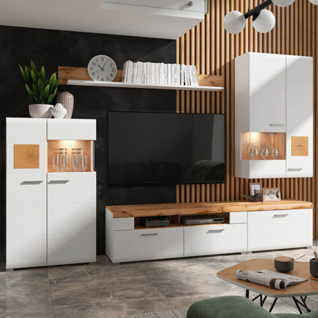 SFK1W1D/14/8 FUN PLUS BRW Glass-Fronted Cabinet