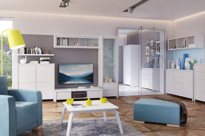 KASPIAN BRW (white) Living Room