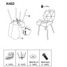 K453 HALMAR Upholstered Dining Chair in Cinnamon Fabric with Metal Legs