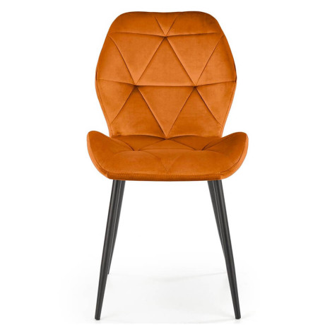 K453 HALMAR Upholstered Dining Chair in Cinnamon Fabric with Metal Legs