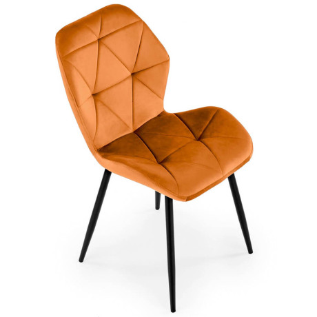 K453 HALMAR Upholstered Dining Chair in Cinnamon Fabric with Metal Legs