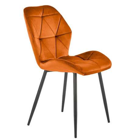 K453 HALMAR Upholstered Dining Chair in Cinnamon Fabric with Metal Legs