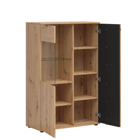 REG1D1W/90 VABRES BRW Glass-Fronted Cabinet