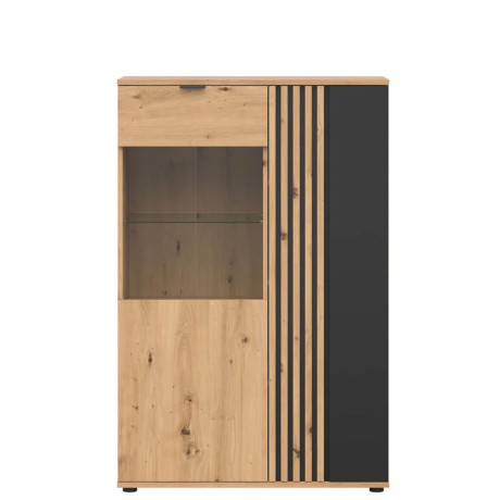 REG1D1W/90 VABRES BRW Glass-Fronted Cabinet