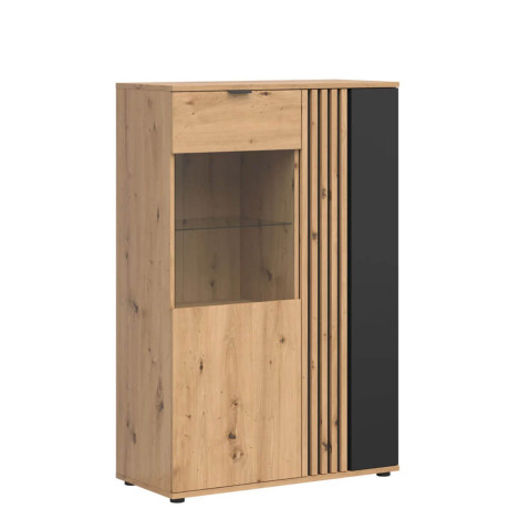 REG1D1W/90 VABRES BRW Glass-Fronted Cabinet