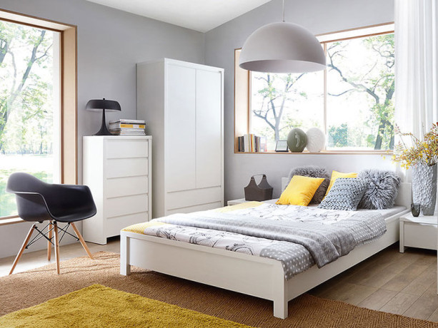 KASPIAN BRW (white) Bedroom Furniture Set