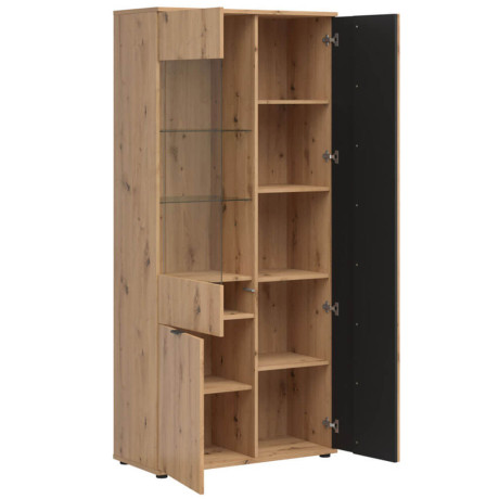 REG2D1W/90 VABRES BRW Glass-Fronted Cabinet