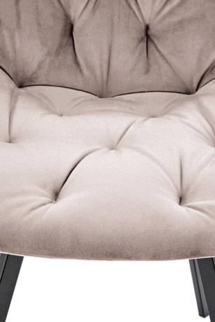 K519 HALMAR Swivel Upholstered Dining Chair in Beige Fabric with Metal Legs