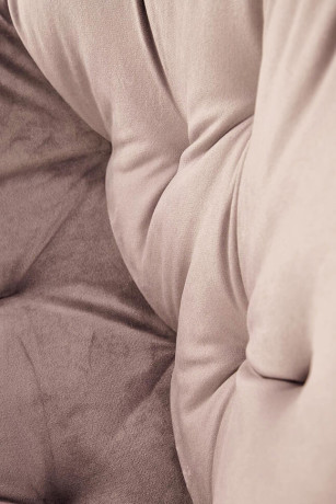 K519 HALMAR Swivel Upholstered Dining Chair in Beige Fabric with Metal Legs