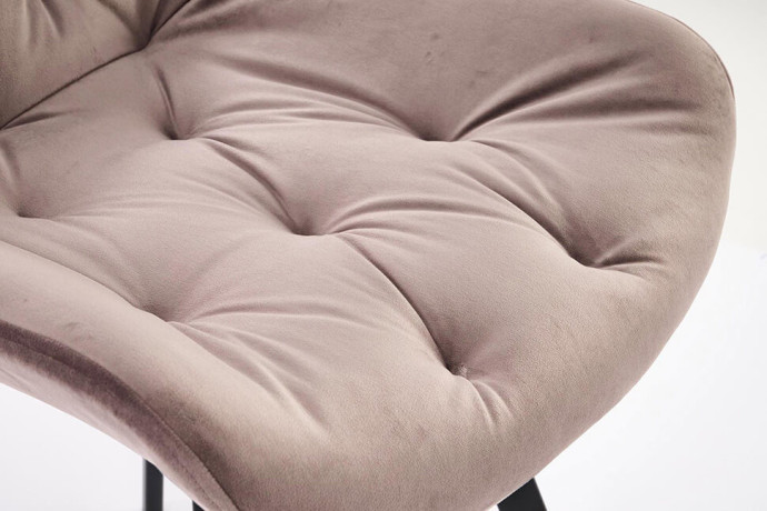 K519 HALMAR Swivel Upholstered Dining Chair in Beige Fabric with Metal Legs