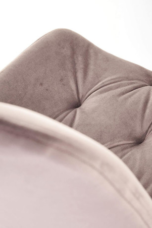 K519 HALMAR Swivel Upholstered Dining Chair in Beige Fabric with Metal Legs