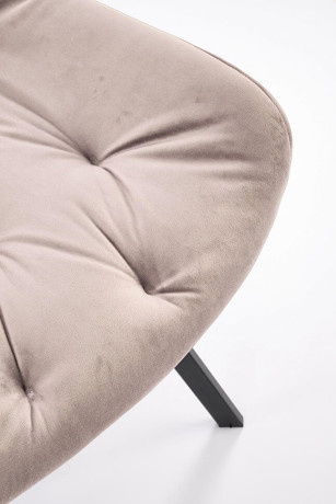 K519 HALMAR Swivel Upholstered Dining Chair in Beige Fabric with Metal Legs