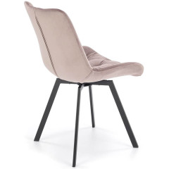 K519 HALMAR Swivel Upholstered Dining Chair in Beige Fabric with Metal Legs