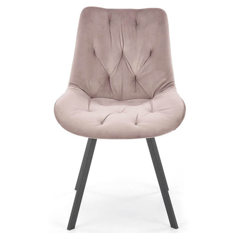 K519 HALMAR Swivel Upholstered Dining Chair in Beige Fabric with Metal Legs