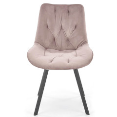 K519 HALMAR Swivel Upholstered Dining Chair in Beige Fabric with Metal Legs