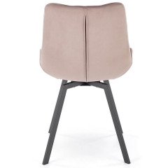 K519 HALMAR Swivel Upholstered Dining Chair in Beige Fabric with Metal Legs