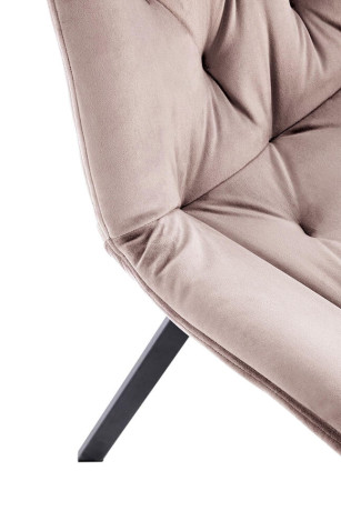 K519 HALMAR Swivel Upholstered Dining Chair in Beige Fabric with Metal Legs